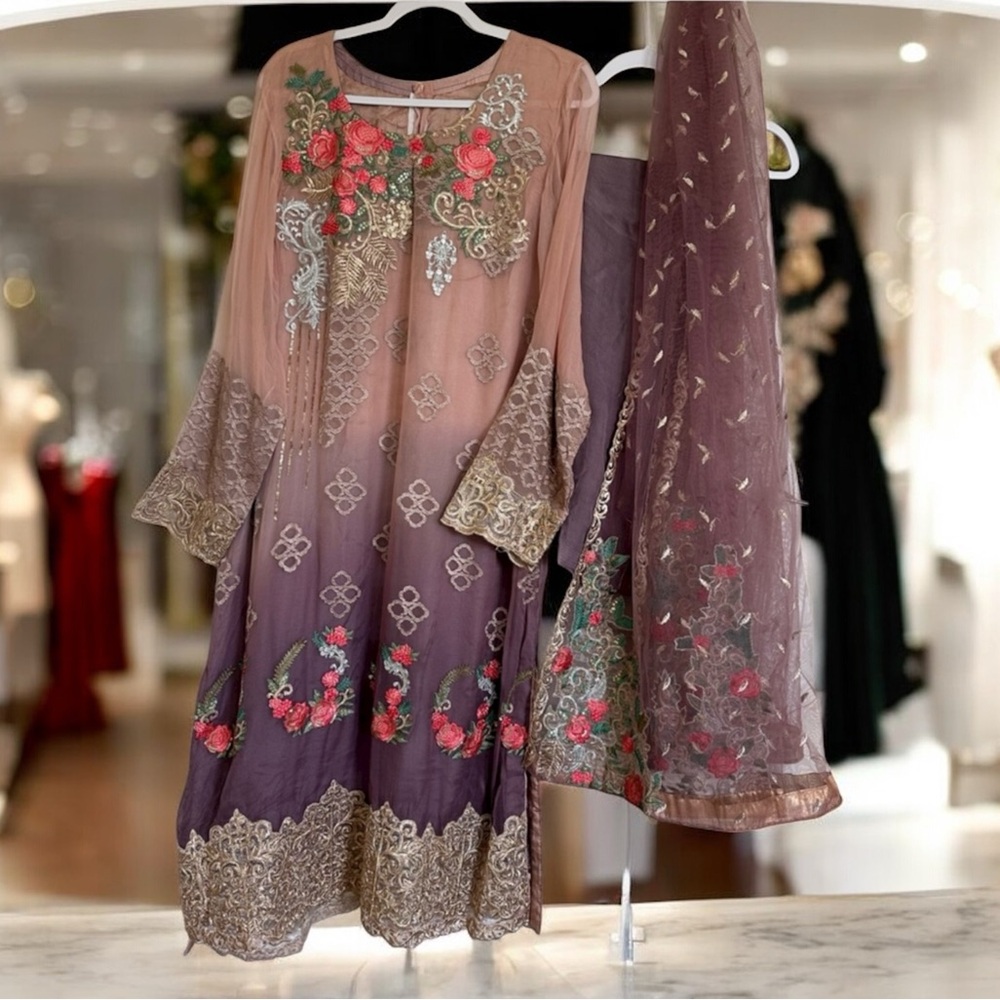Pakistani Ombré Dress 3Pc